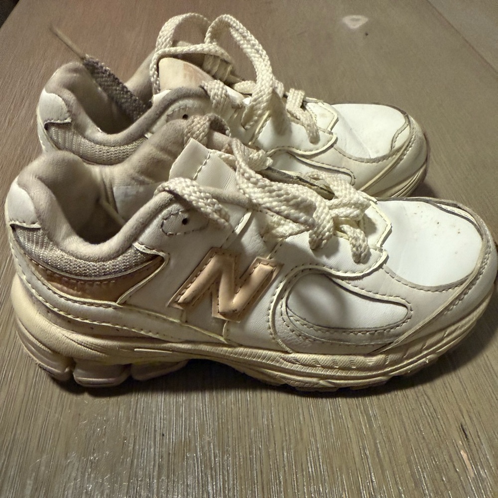New Balance Cream and White Athletic Shoes